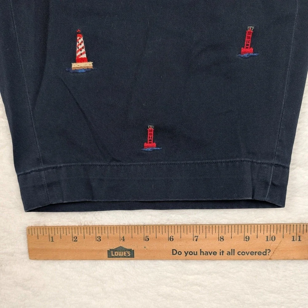 Polo Ralph Lauren Shorts Mens 34 Navy Bedford Chino Lighthouse Embroidered‎
